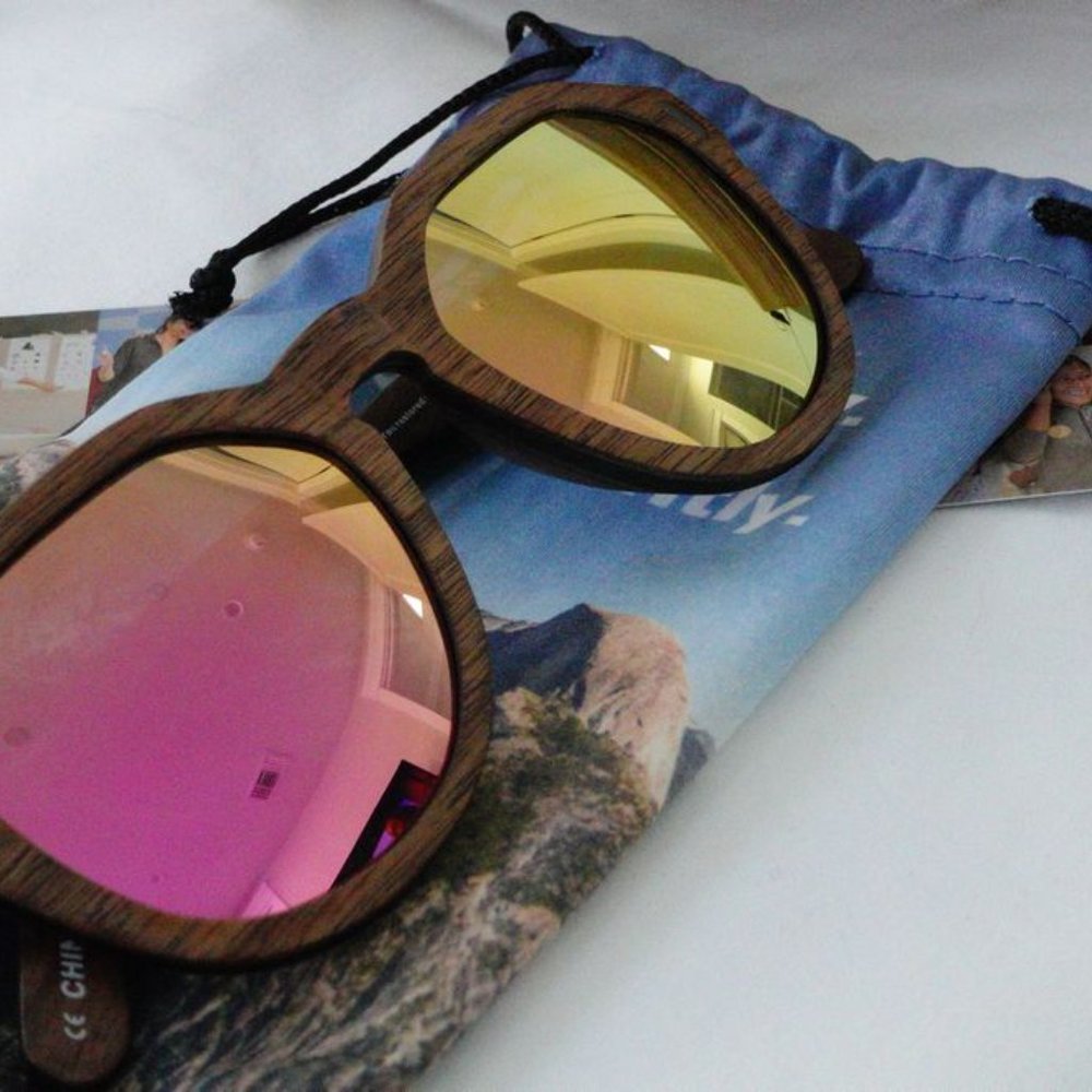 Solo Eyewear Reclaimed Wood Sunglasses Mirror Lenses